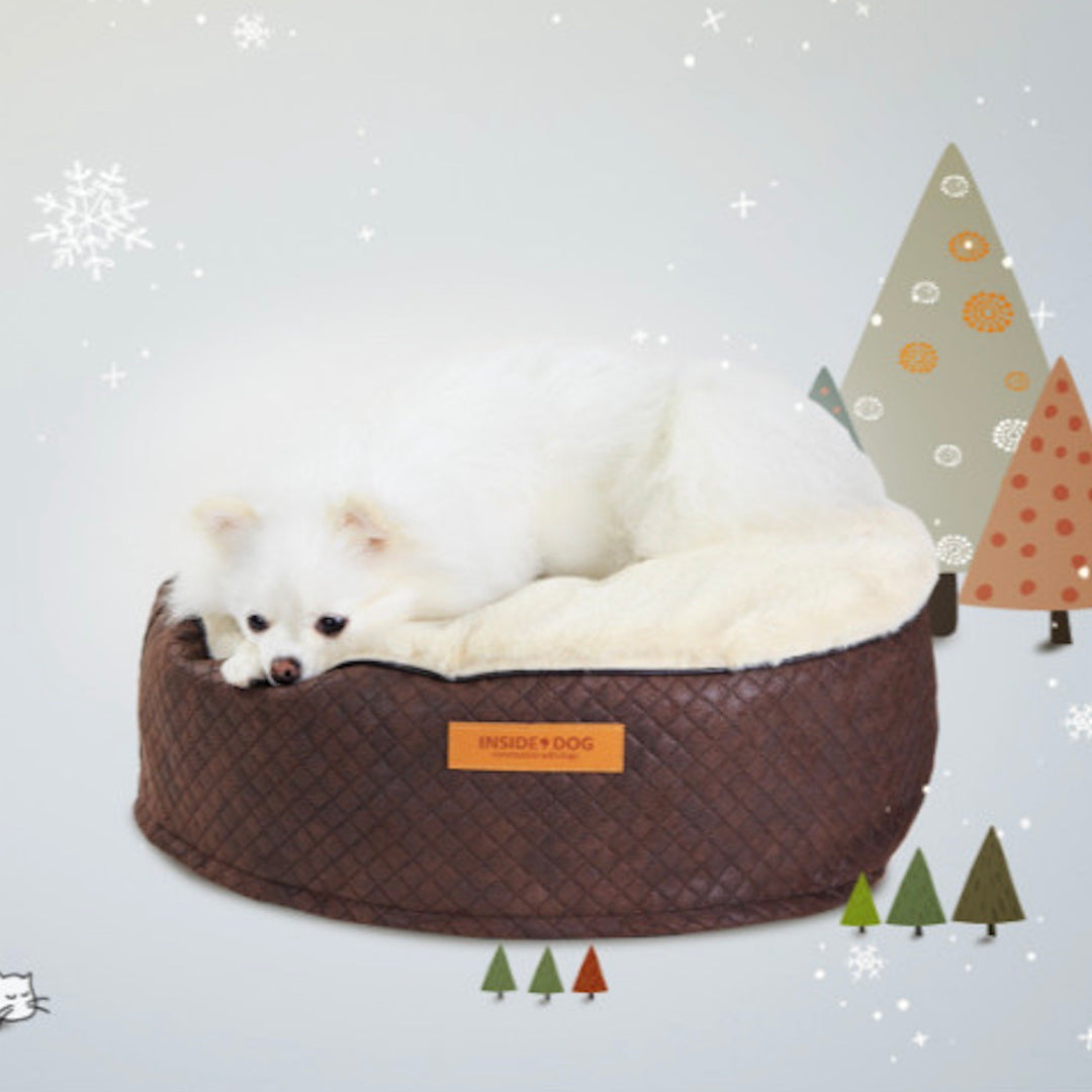 ※予約販売【INSIDE DOG & CAT】macaron Bean bag  tube cover cushion（antique brown）