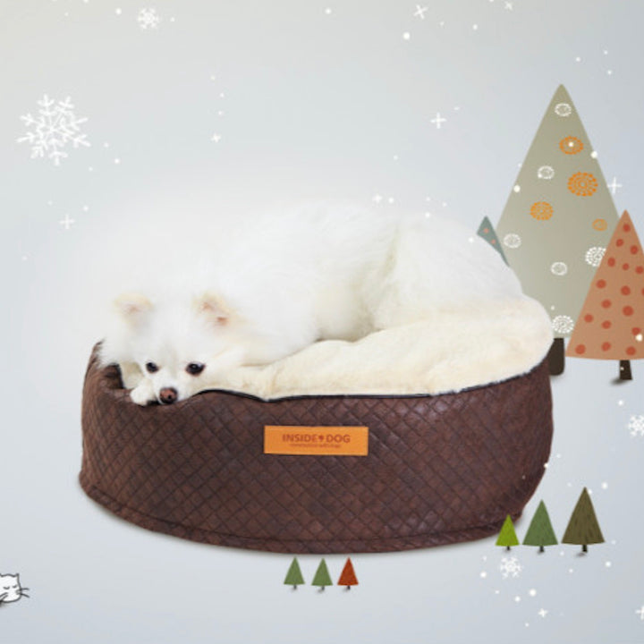 ※予約販売【INSIDE DOG & CAT】macaron Bean bag  tube cover cushion（dark choco）