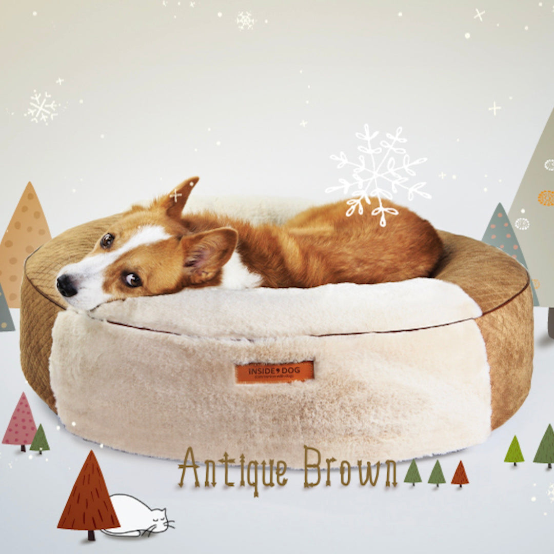 ※予約販売【INSIDE DOG & CAT】macaron tube cover A cushion（antique brown）