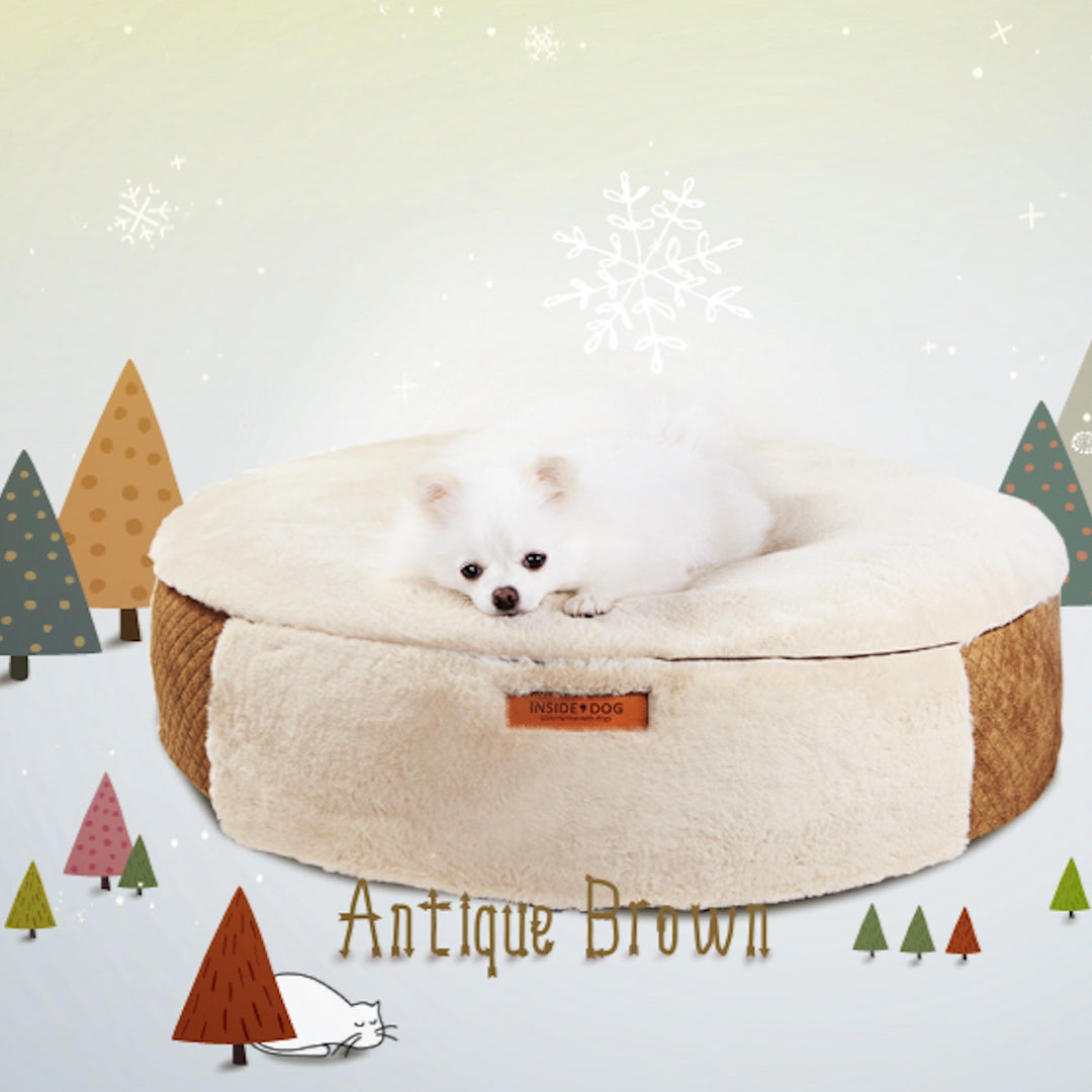 ※予約販売【INSIDE DOG & CAT】macaron tube cover B cushion（antique brown）