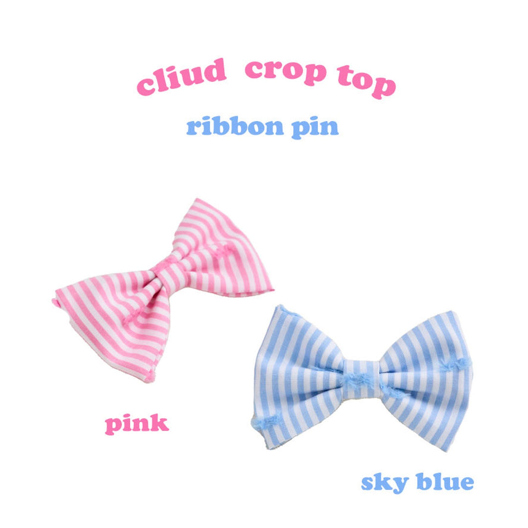 ※予約販売【noutti】Cliud crop top ribbon pin