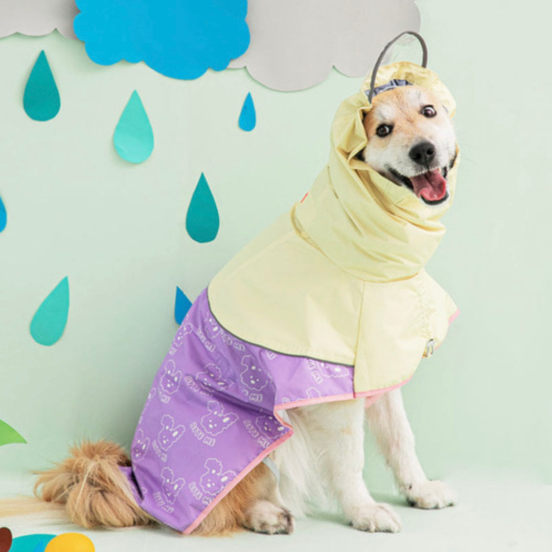 ※予約販売【BITE ME】New easy-peasy raincoat Large dog (Rabbit)