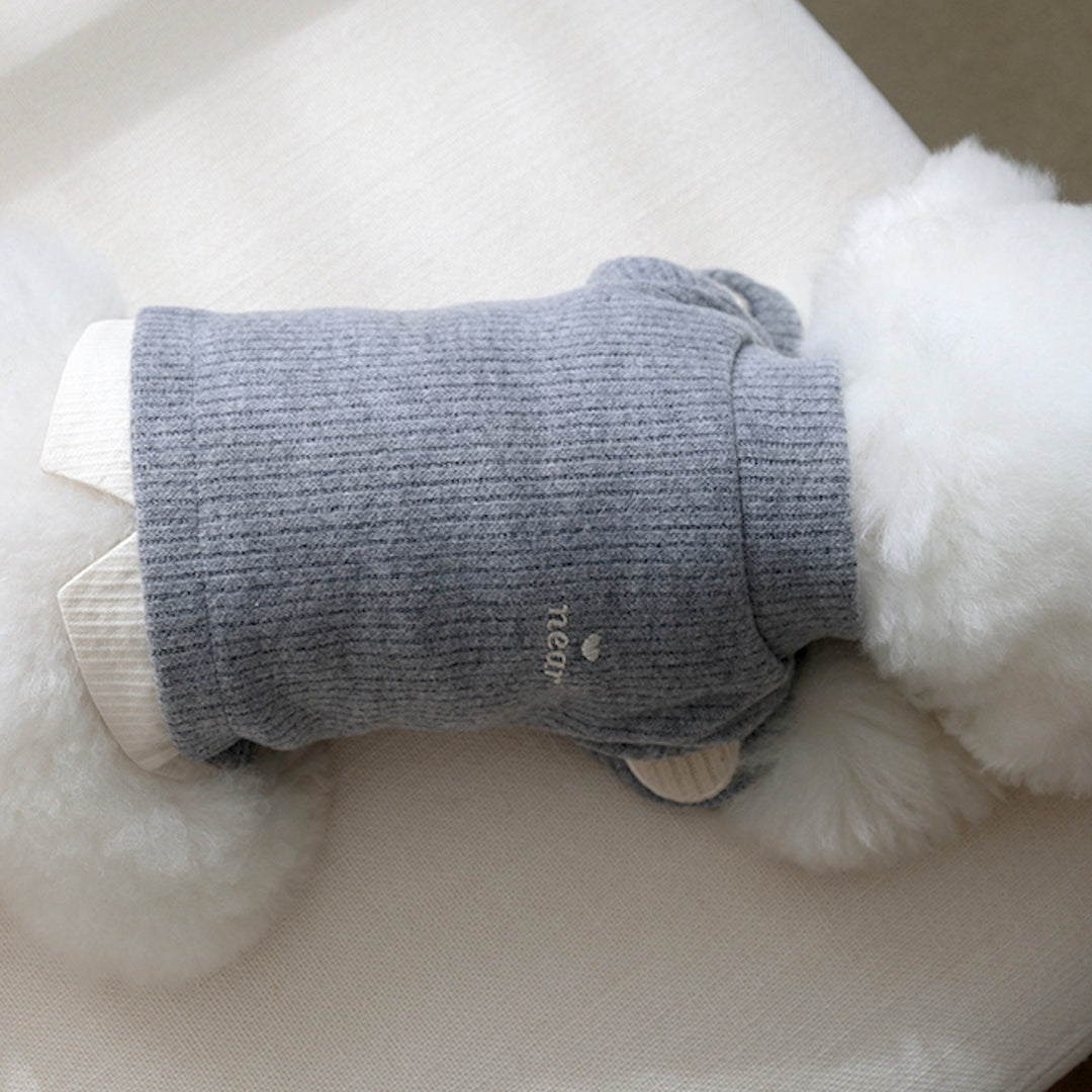 ※予約販売【near by us】Layered knit top（mellange grey）