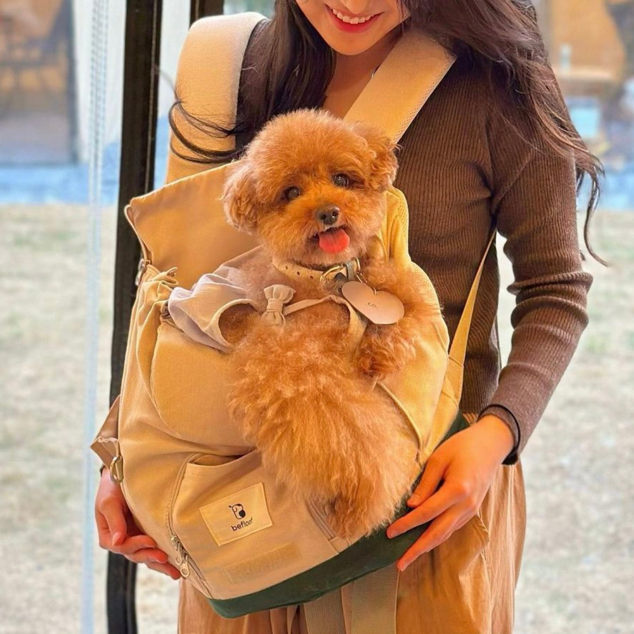 値下げしました！【befloof】 Forebag (Ivory）フロントバッグ 海外犬服 高品質なインポートのドッグウェア通販 