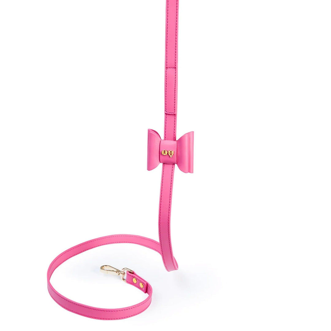 即納【MOSHIQA】Paris Collection Metapink Bow Dog Leash