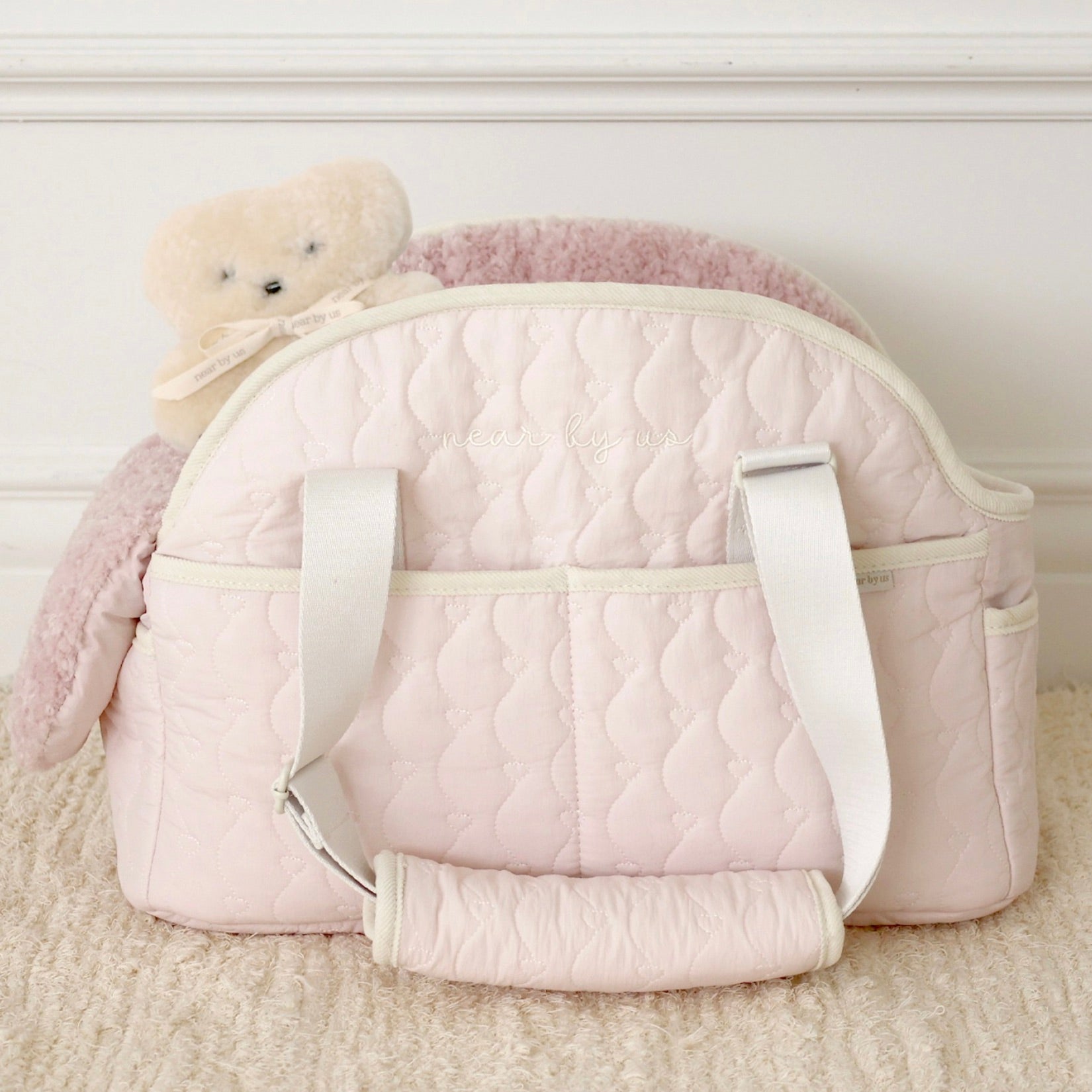 near by us fluffy bongbong bag
