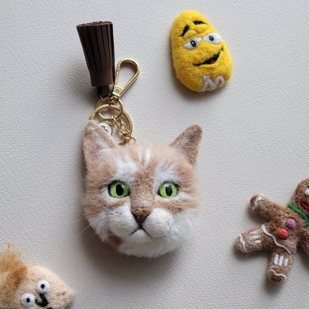 ※予約販売【needle felt】Wool Doll Key Ring（Cat）