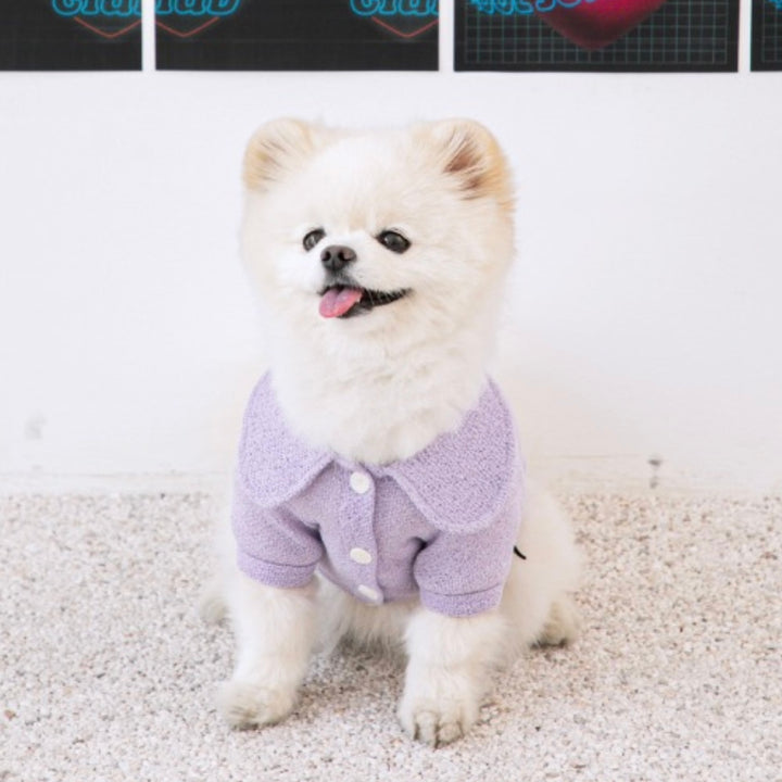 ※予約販売【BITE ME】Cool summer club knit cardigan（Lavender）