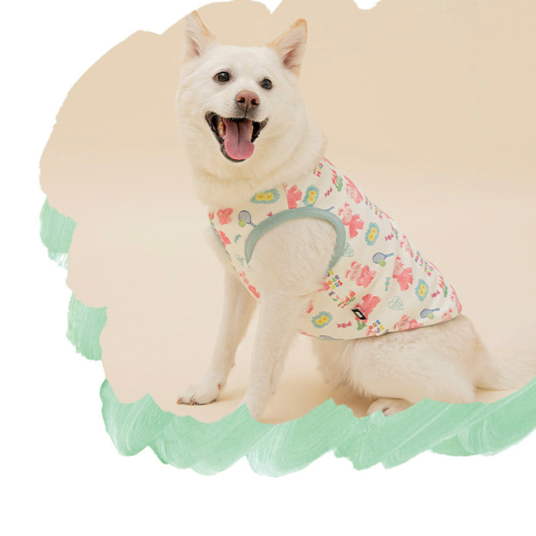 ※予約販売【BITE ME】BITE ME × Pokori Friends Sleeveless - Large Dog（Pink）