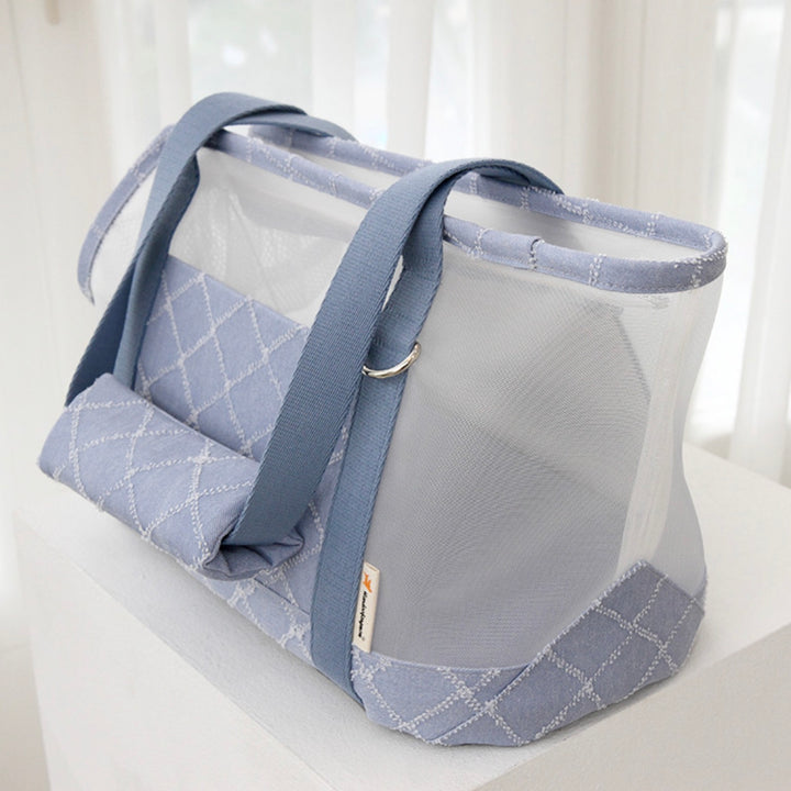 ※予約販売【WandookongMom】Air Breeze Quilting Diamond Bag ネーム刺繍入りキャリーバッグ（Sky Blue）