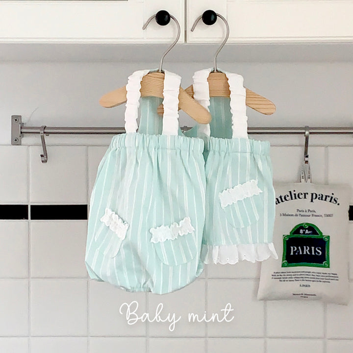 ※予約販売【near by us】chouchou romper（baby mint）