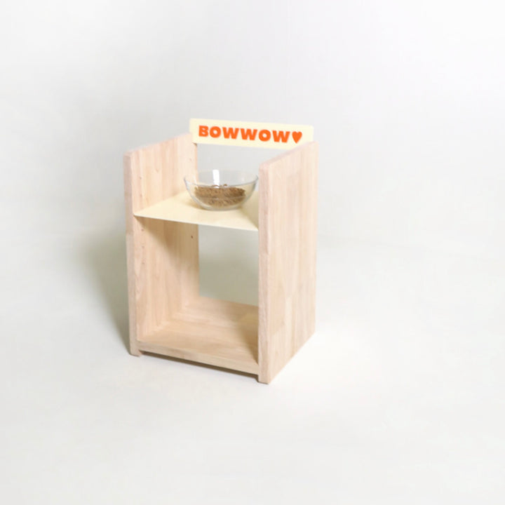 ※予約販売【Amob】Puppy Naming Tableware Wood Table（中型犬・大型犬用）