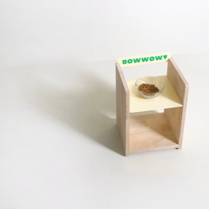 ※予約販売【Amob】Puppy Naming Tableware Wood Table（中型犬・大型犬用）