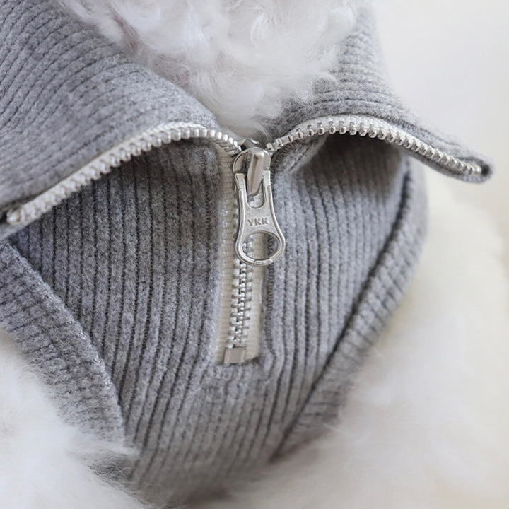 ※予約販売【Chiot】Soft Sleeveless Half Zip up（Soft Gray）