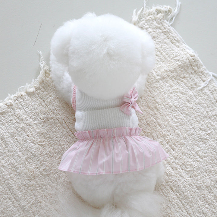 ※予約販売【near by us】Ribbon knit top（Powder Pink）