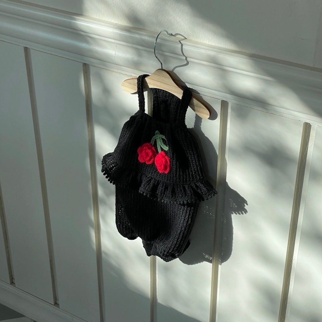 ※予約販売【FREDDIE TALE】Roseberry baby romper（Balck）