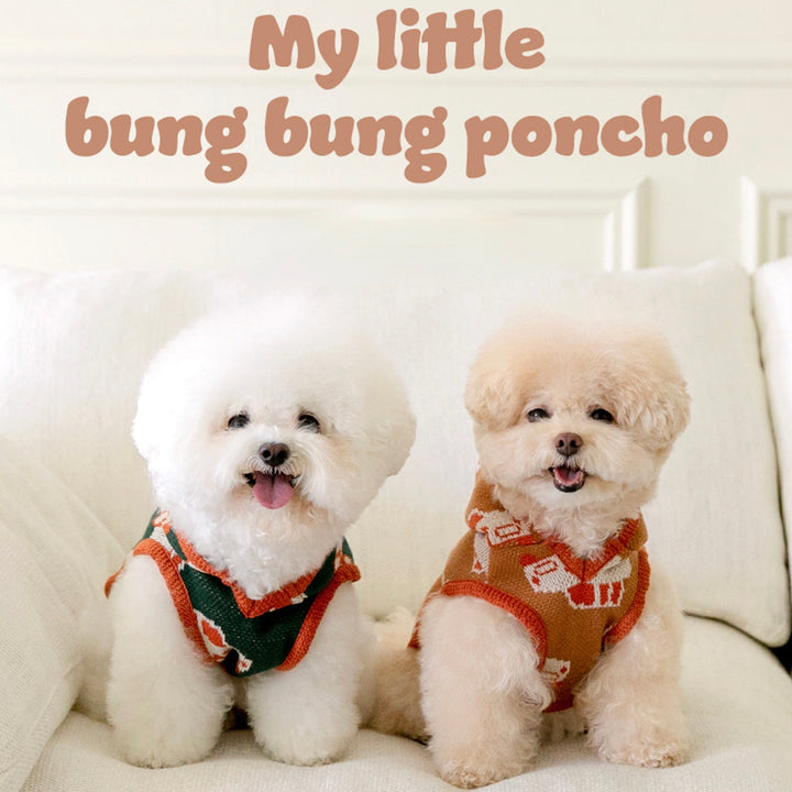 ※予約販売【ssfw】My little Bung Bung Poncho（Brown Cheese）