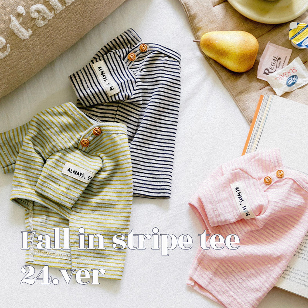 ※予約販売【ssfw】Fall in Stripe Tee（Mint Olive）