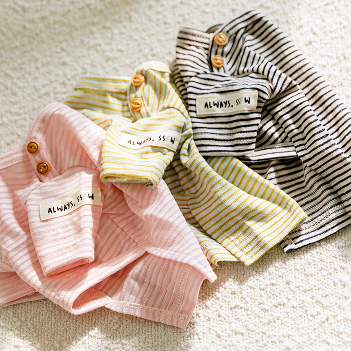 ※予約販売【ssfw】Fall in Stripe Tee（Soft Pink）