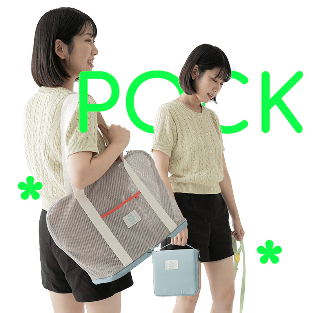 ※予約販売【BITE ME】Pocket Pop Foldable Mesh-Bag（Glossy Black）