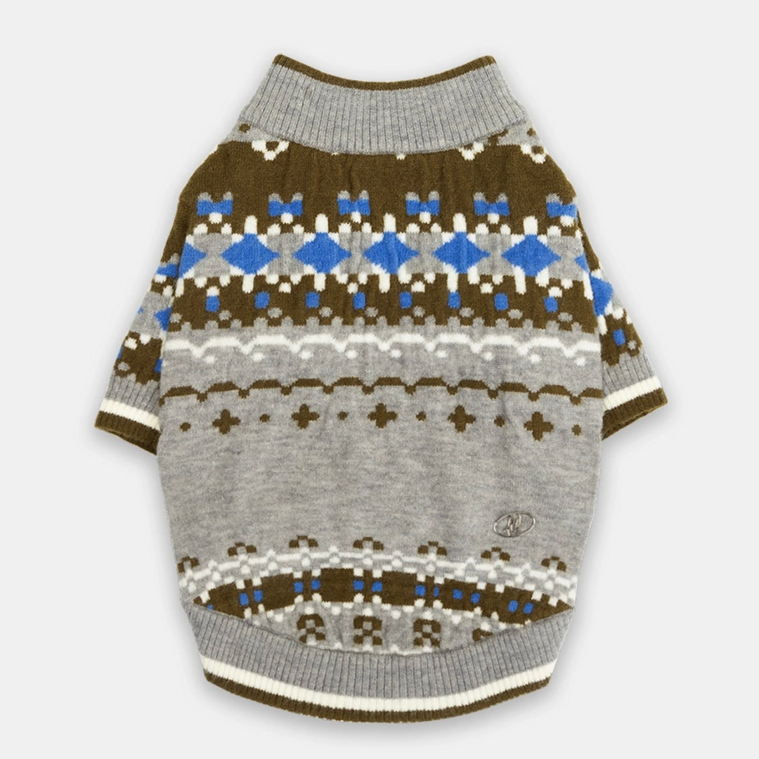 ※予約販売【andblank】andblank × URAGO Jaquard Nordic Knit（Gray）