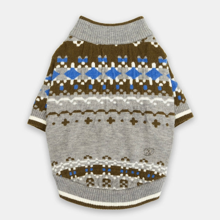 ※予約販売【andblank】andblank × URAGO Jaquard Nordic Knit（Gray）