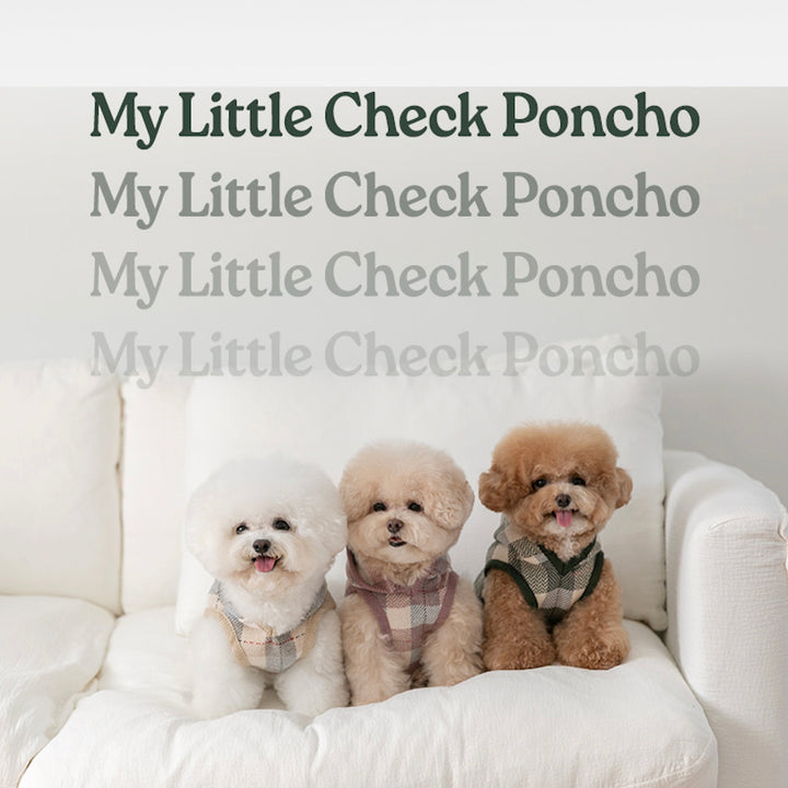 ※予約販売【ssfw】My Little Check Poncho（Khaki）