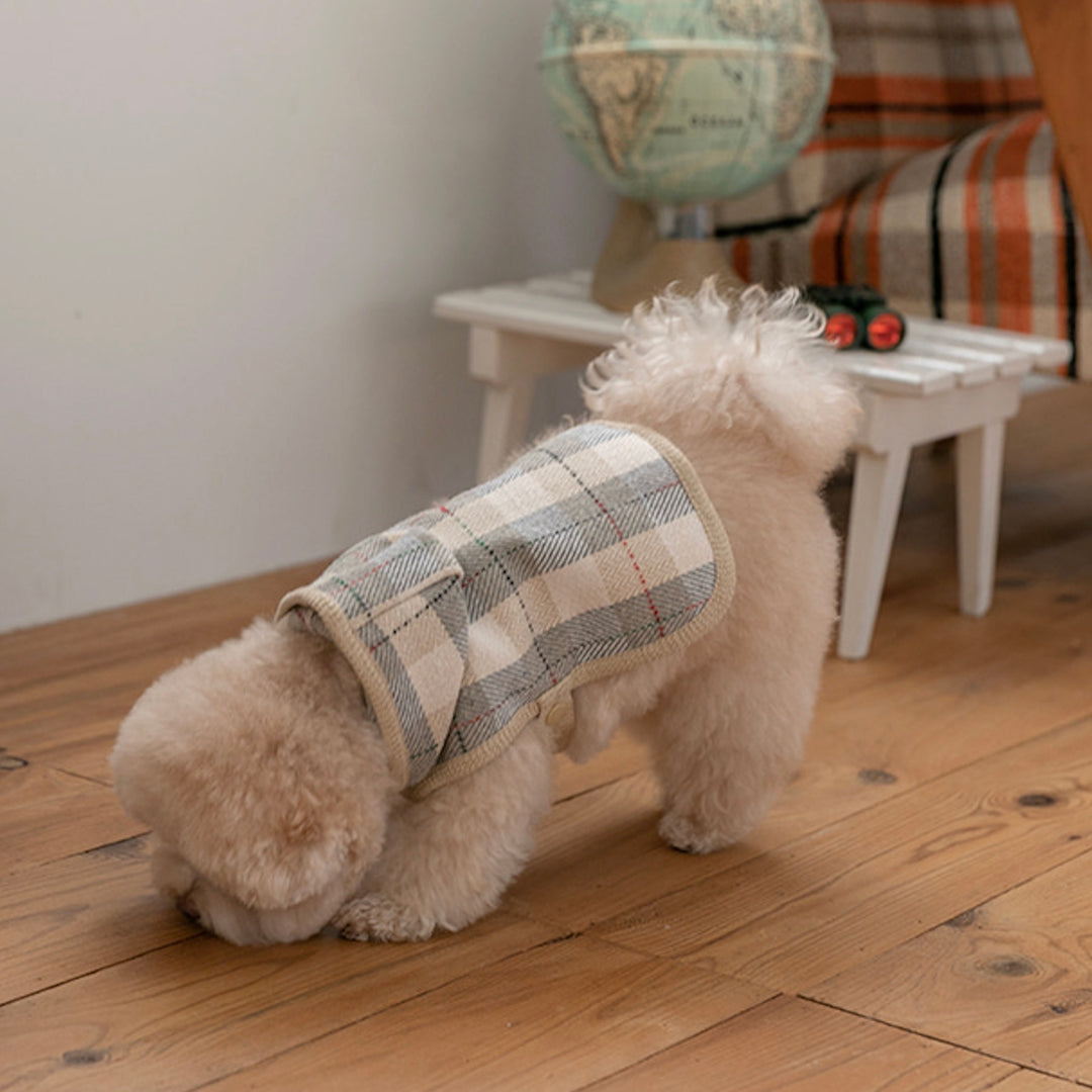 ※予約販売【ssfw】My Little Check Poncho（Beige）