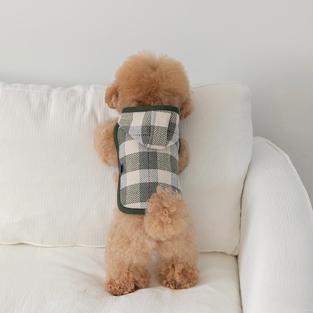 ※予約販売【ssfw】My Little Check Poncho（Khaki）