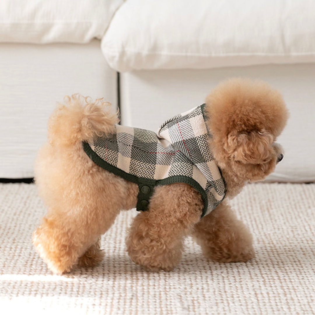 ※予約販売【ssfw】My Little Check Poncho（Khaki）