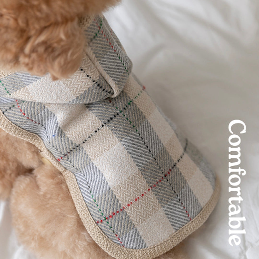 ※予約販売【ssfw】My Little Check Poncho（Beige）