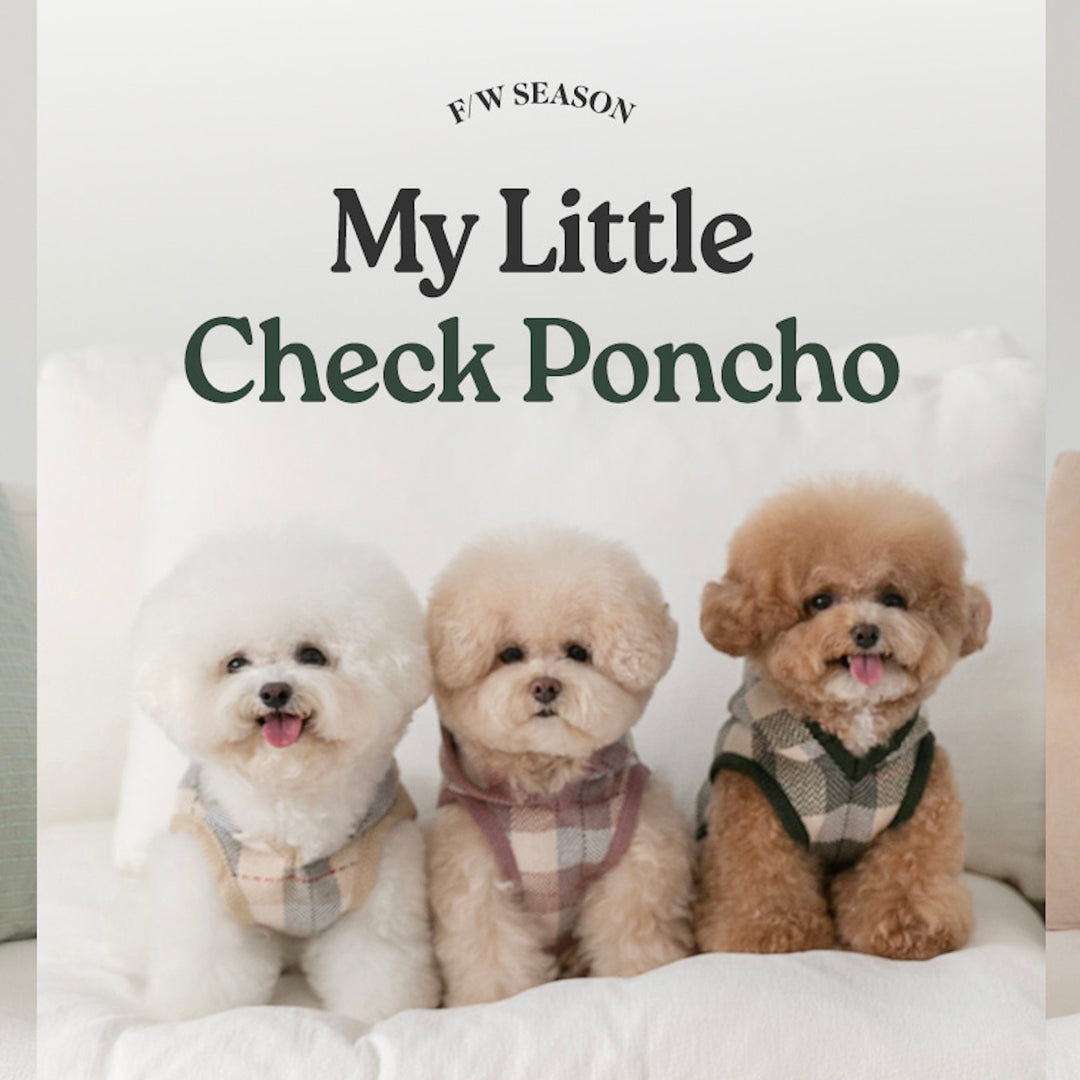 ※予約販売【ssfw】My Little Check Poncho（Beige）