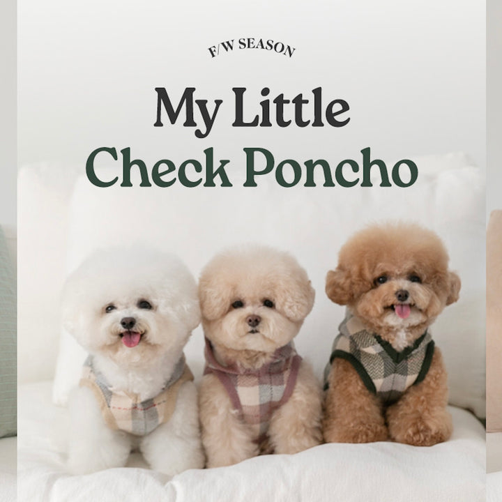 ※予約販売【ssfw】My Little Check Poncho（Khaki）