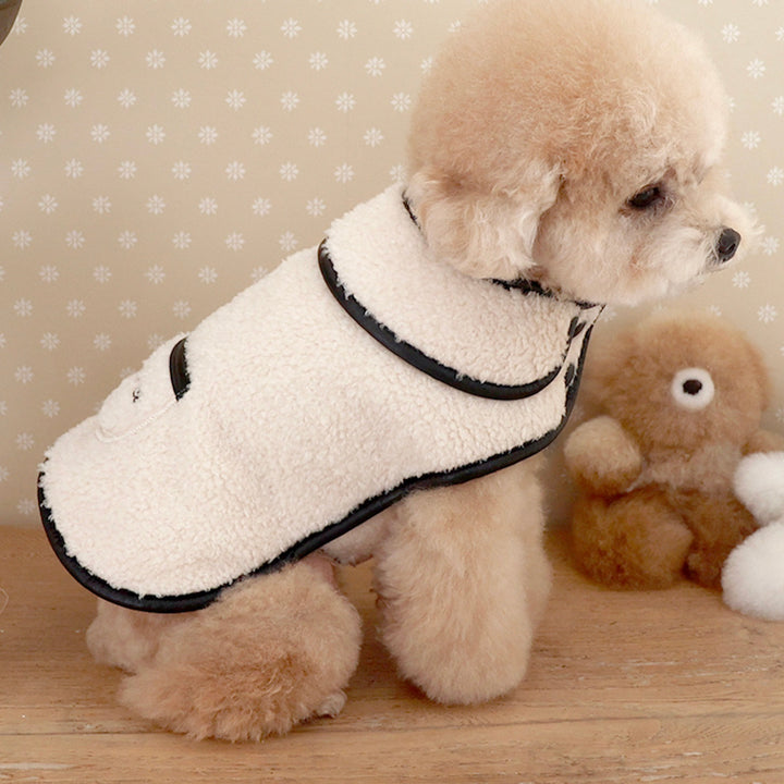 ※予約販売【near by us】Teddy Leather Fleece Coat（Cream）