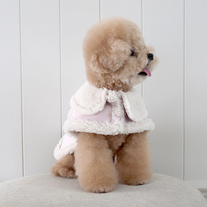 ※予約販売【near by us】Shearling Poncho（Pink）