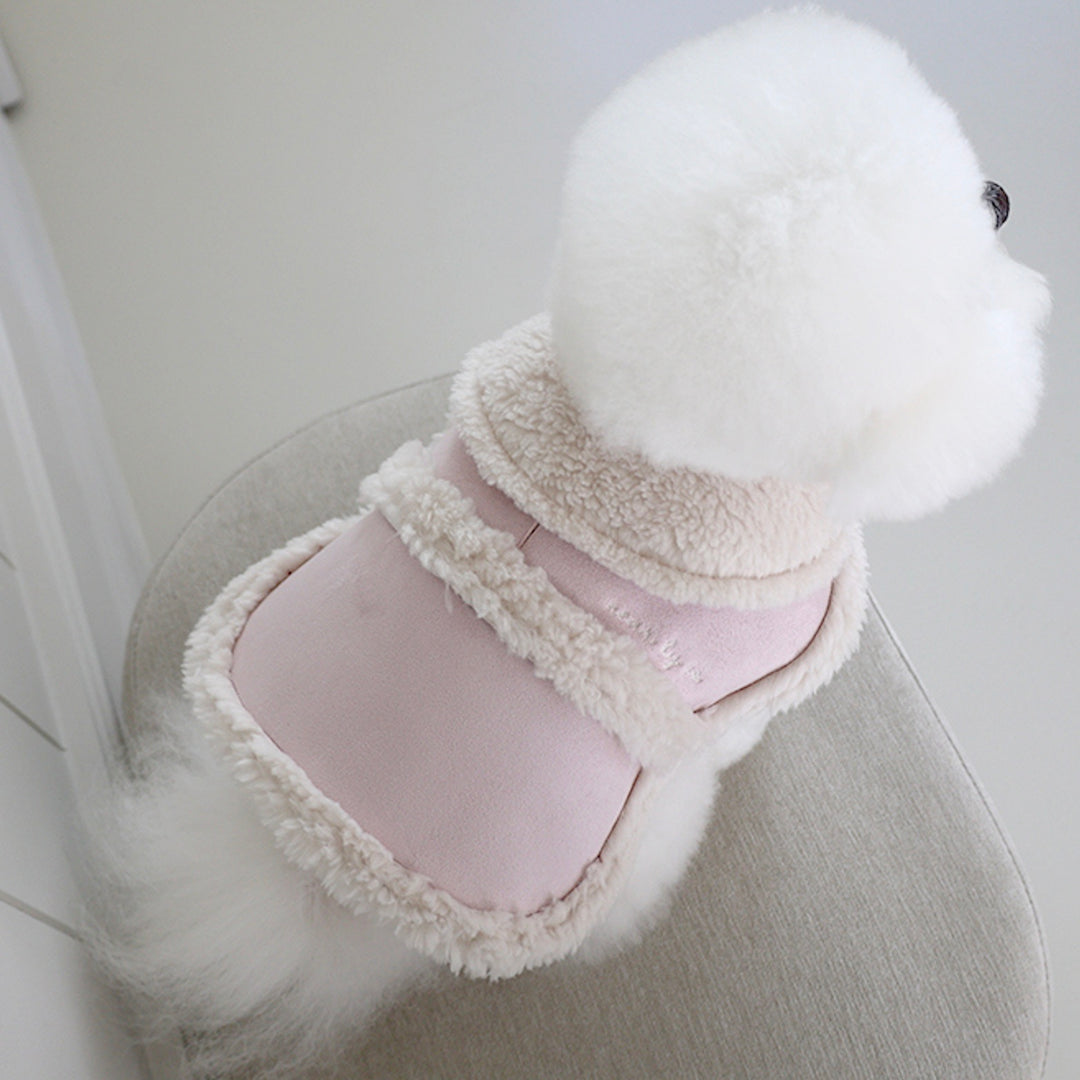 ※予約販売【near by us】Shearling Poncho（Pink）