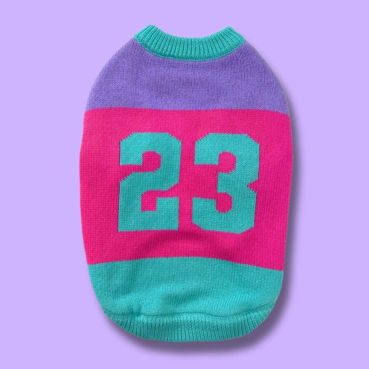 ※予約販売【TOOF】SPORTY VARSITY SWEATER（PINK/PURPLE/TURQUOISE）