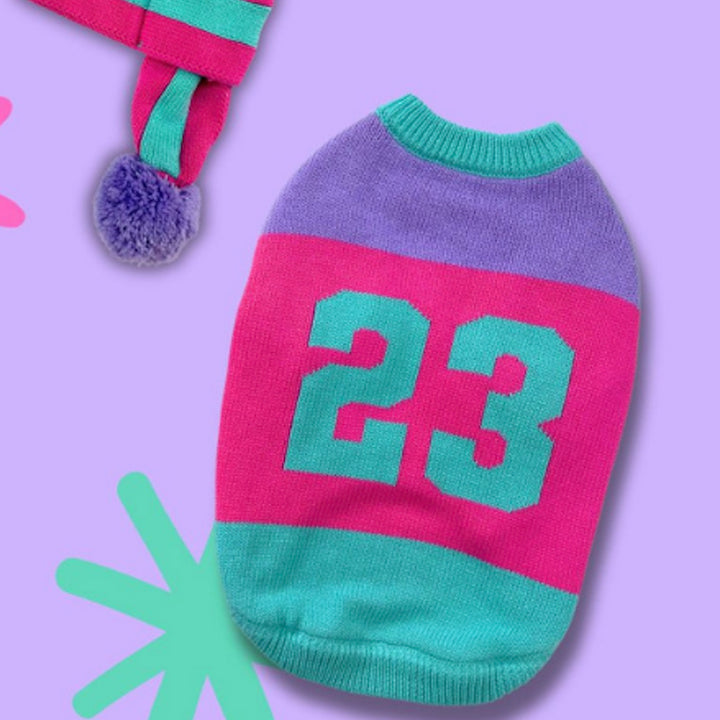 ※予約販売【TOOF】SPORTY VARSITY SWEATER（PINK/PURPLE/TURQUOISE）