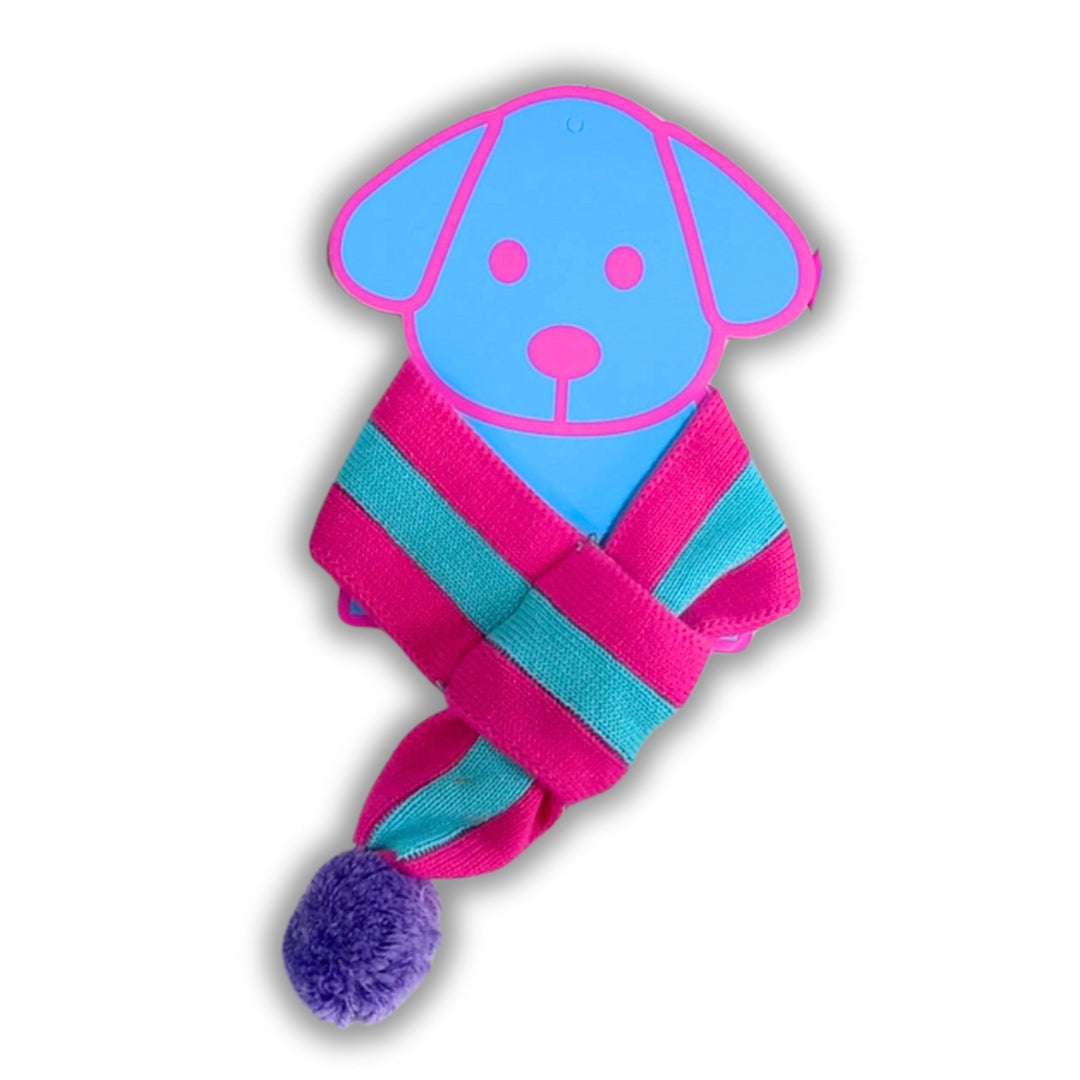 ※予約販売【TOOF】STRIPE COTTON POM POM SCARF（PINK/TURQUOISE）