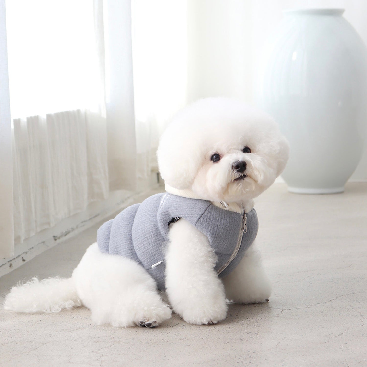 ※予約販売【Chiot】Mitte Knit Padding（Powder Blue）