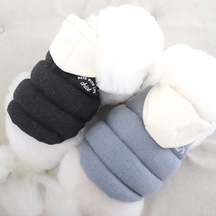 ※予約販売【Chiot】Mitte Knit Padding（Powder Charcoal）