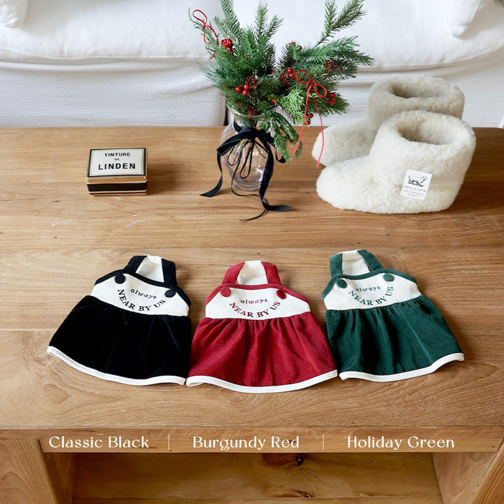 ※予約販売【near by us】corduroy one piece（holiday green）