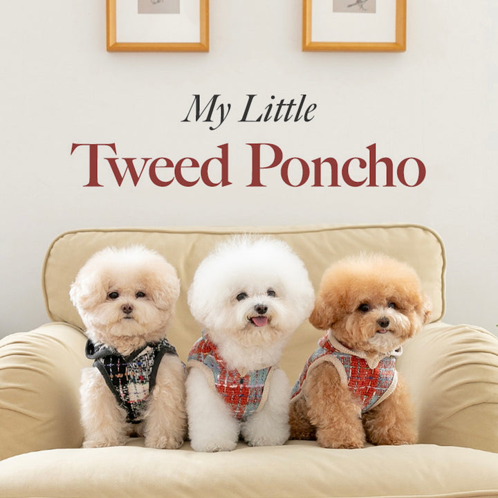 ※予約販売【ssfw】My Little Tweed Poncho（Cookie&Cream）