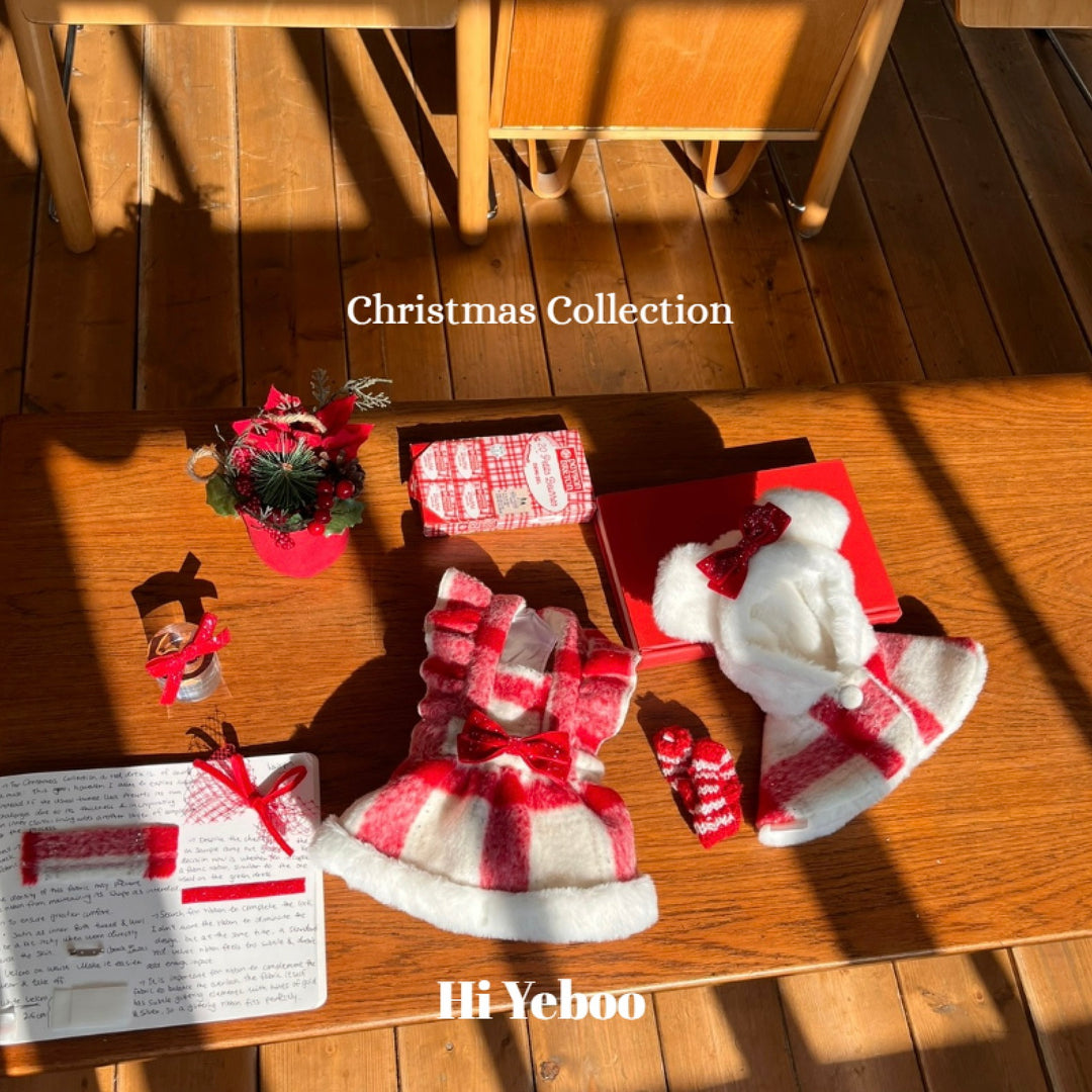 即納【Hi Yeboo】Christmas Wool Check Ops