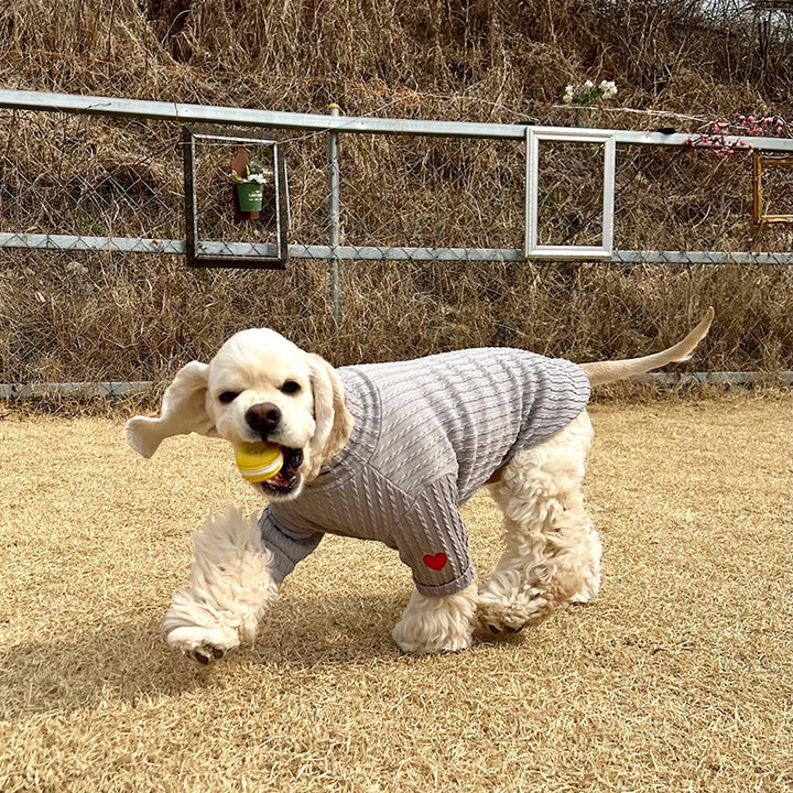 ※予約販売【OOPS! MY DOG】Cable Knit T(Gray)