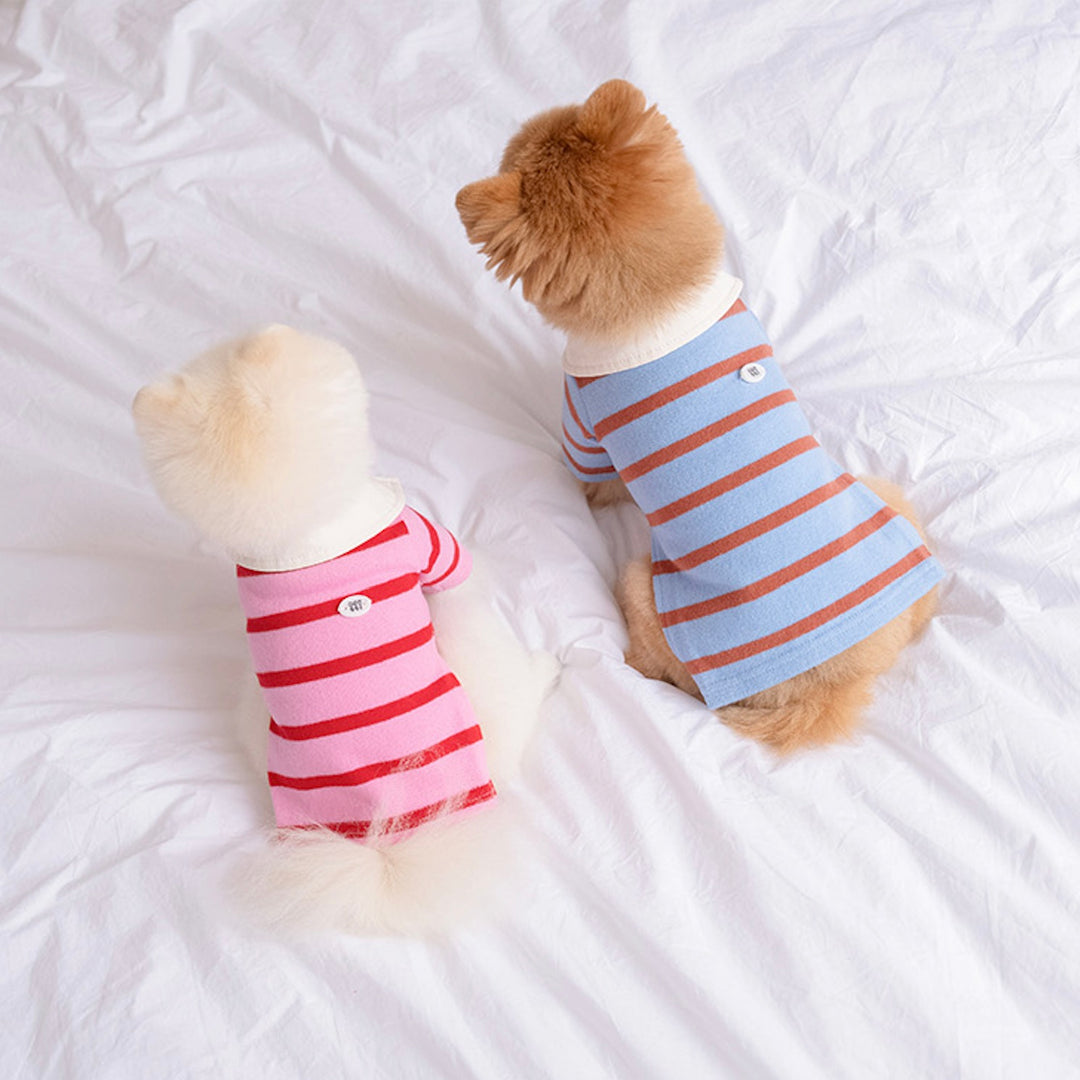 ※予約販売【noutti】MERCI STRIPE T-SHIRT（Pink）