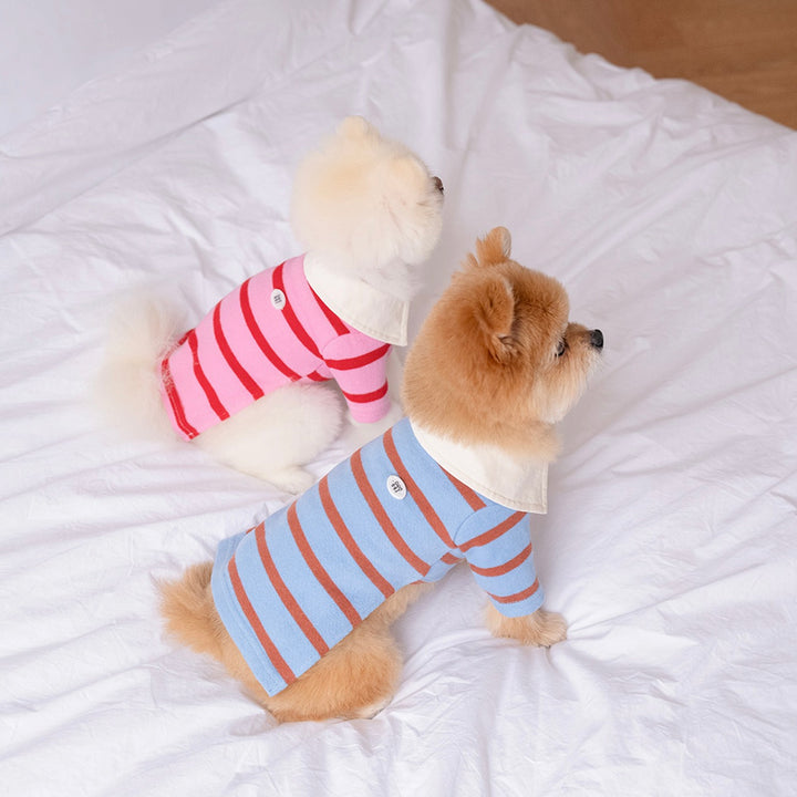 ※予約販売【noutti】MERCI STRIPE T-SHIRT（Pink）