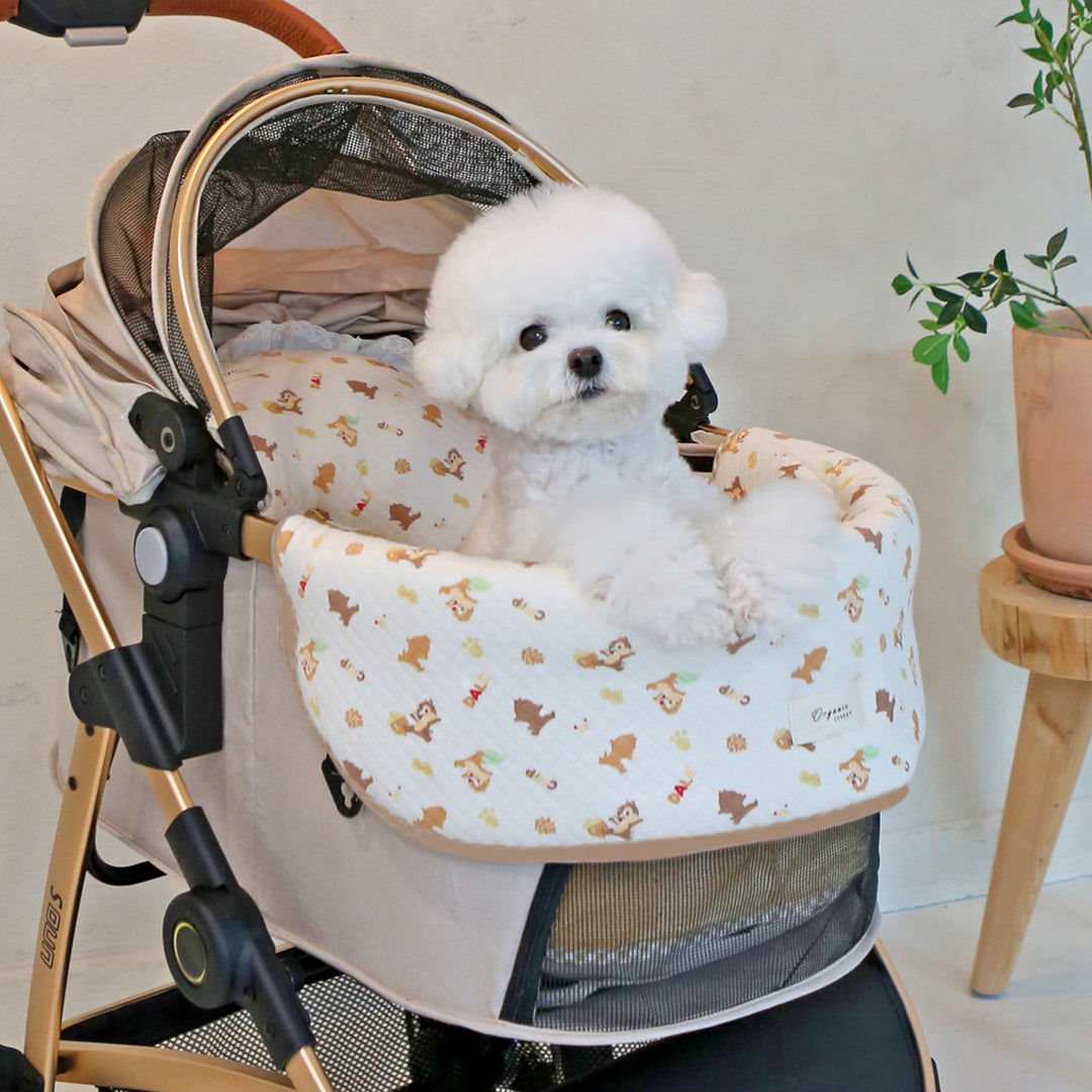 ※予約販売【ITS DOG】Disney Organic Detachable Stroller Liner (Chip & Dale Happy)