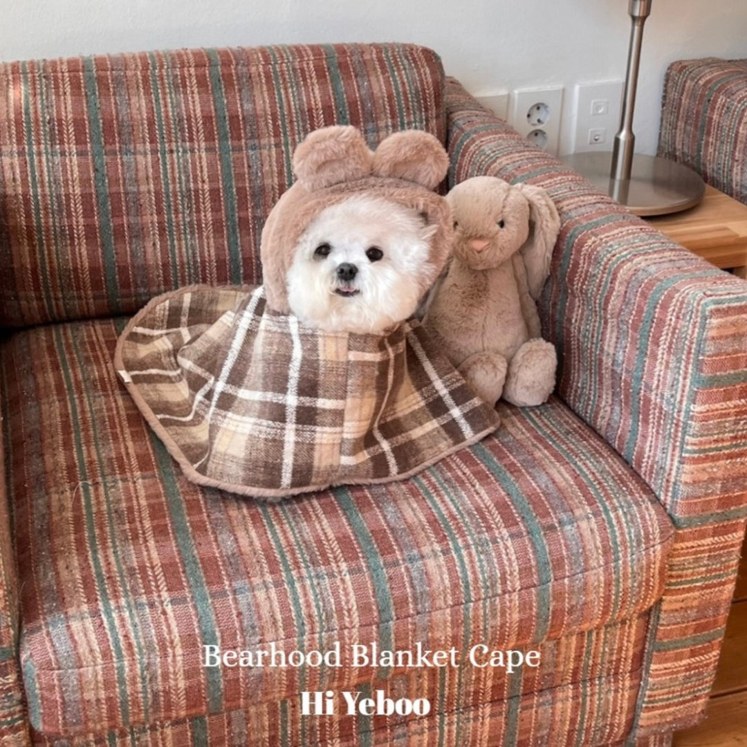 ※予約販売【Hi Yeboo】Bearhood Blanket Cape（Brown）