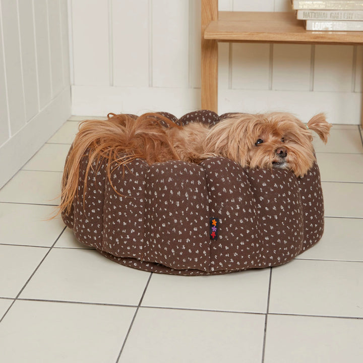 ※予約販売【azalea】Canele Cushion（Brown Flower）